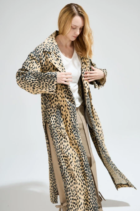 Пальто The Coat (Цвет Леопард, Размер 44/S, Состав 90% хлопок 10% полиэстер)