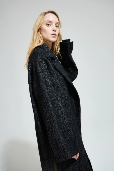 Пальто The Coat (Цвет Чёрный, Размер 44/S, Состав 38% хлопок 33% шерсть 17% полиамид)