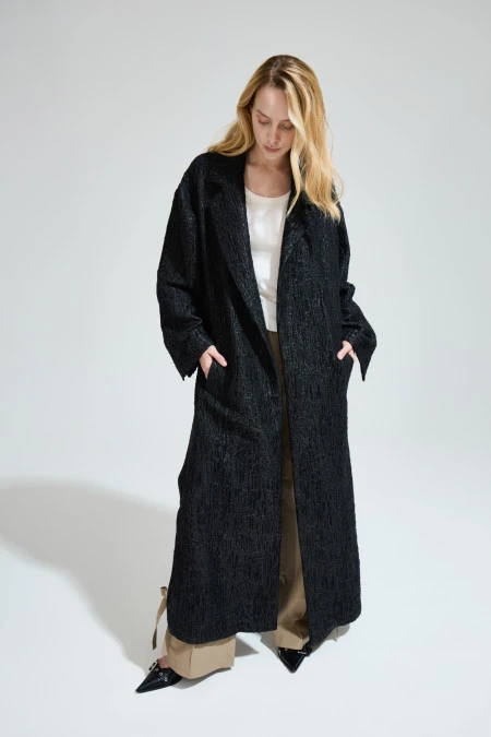 Пальто The Coat (Цвет Чёрный, Размер 44/S, Состав 38% хлопок 33% шерсть 17% полиамид)