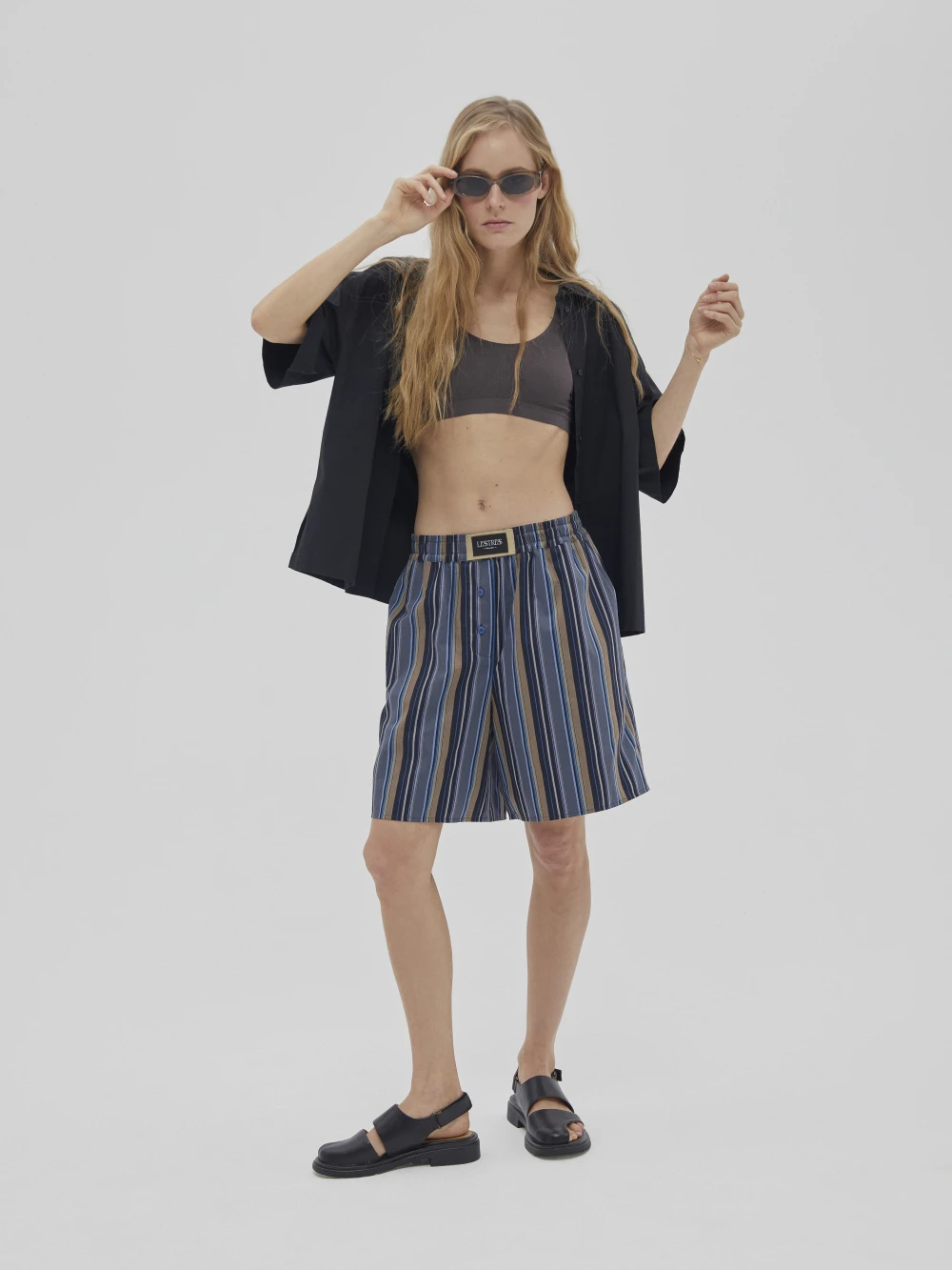 Шорты Dali (Цвет Тёмно-синий в полоску, Размер L, Состав 100% хлопок)