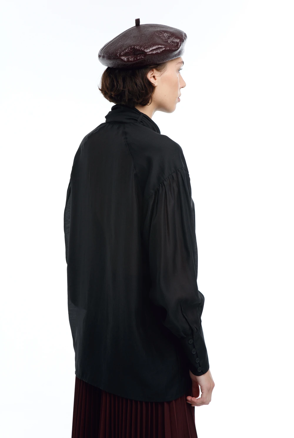 Блузка Grace (Цвет Чёрный, Размер 44/S, Состав 80% Тенсел, 20% Полиэстер)