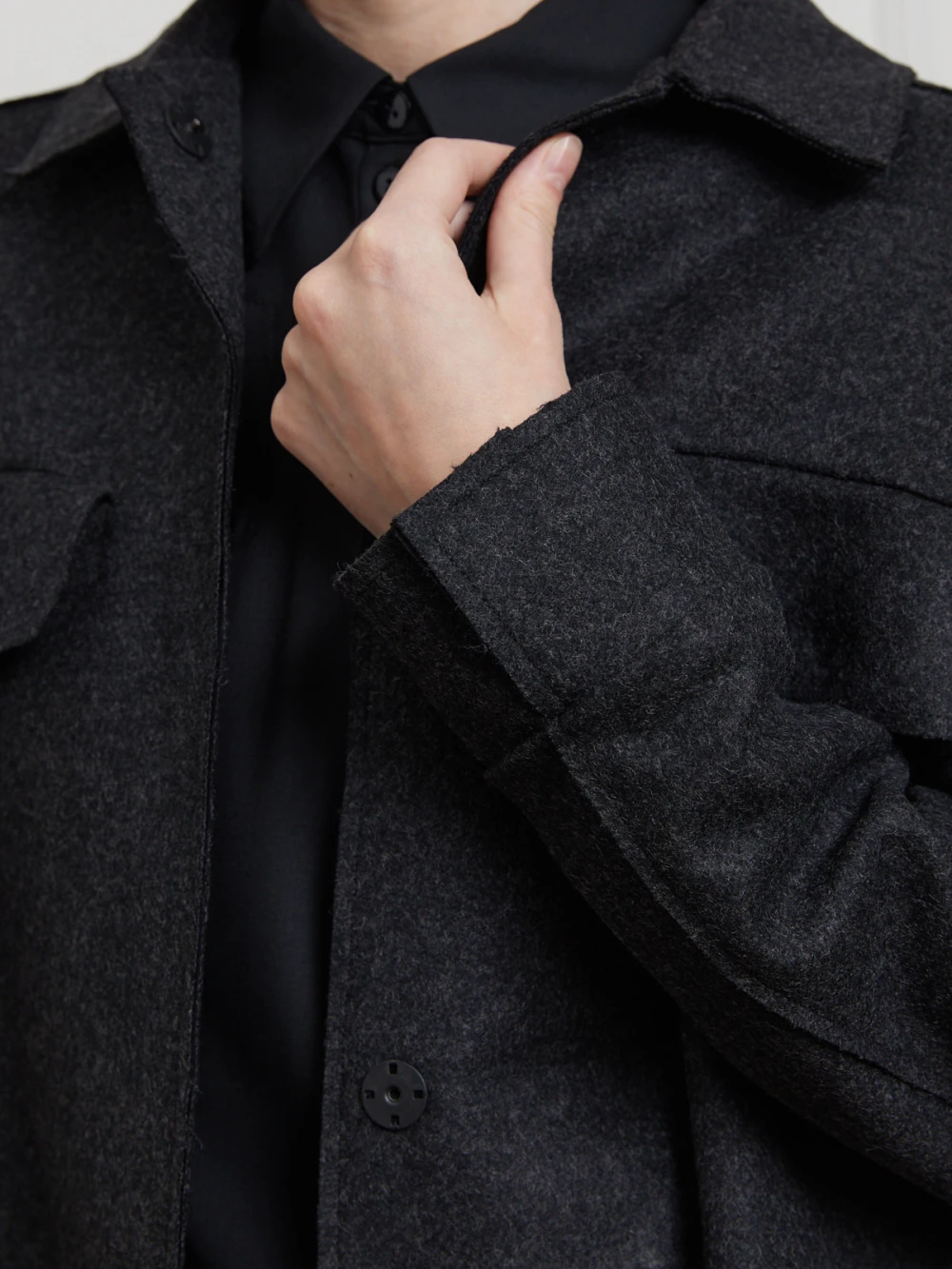 Куртка Vardi (Цвет Чёрный меланж, Размер S, Состав 75% шерсть, 25% акрил)