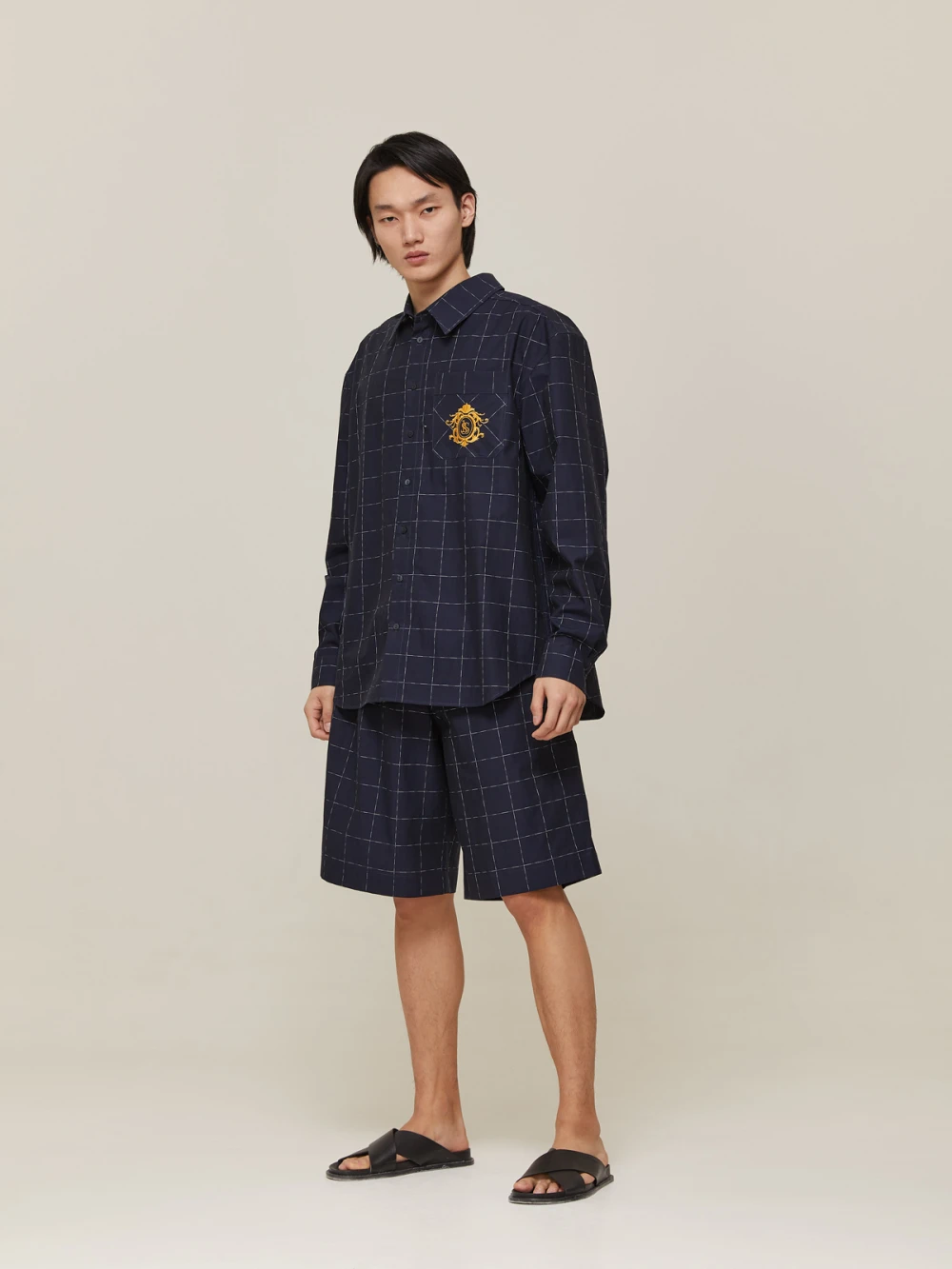 Пижама мужская Aries (Цвет Чернильный в клетку, Размер M, Состав 100% хлопок)