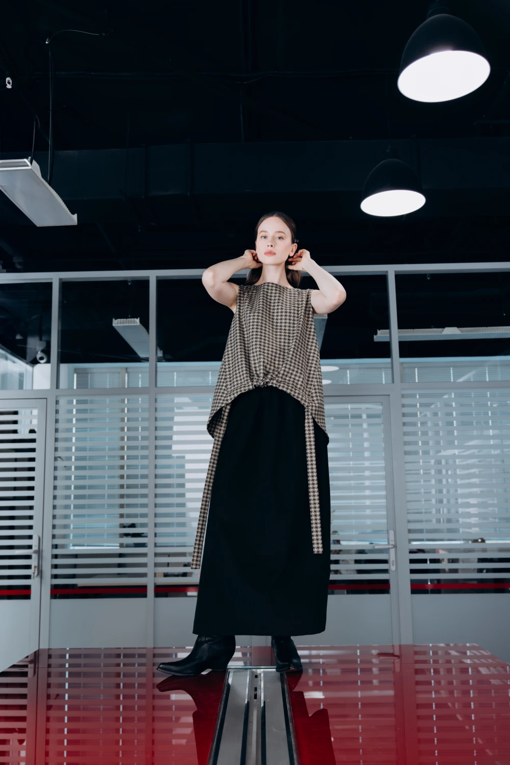 Топ Co-working ( Цвет Коричневый в клетку )