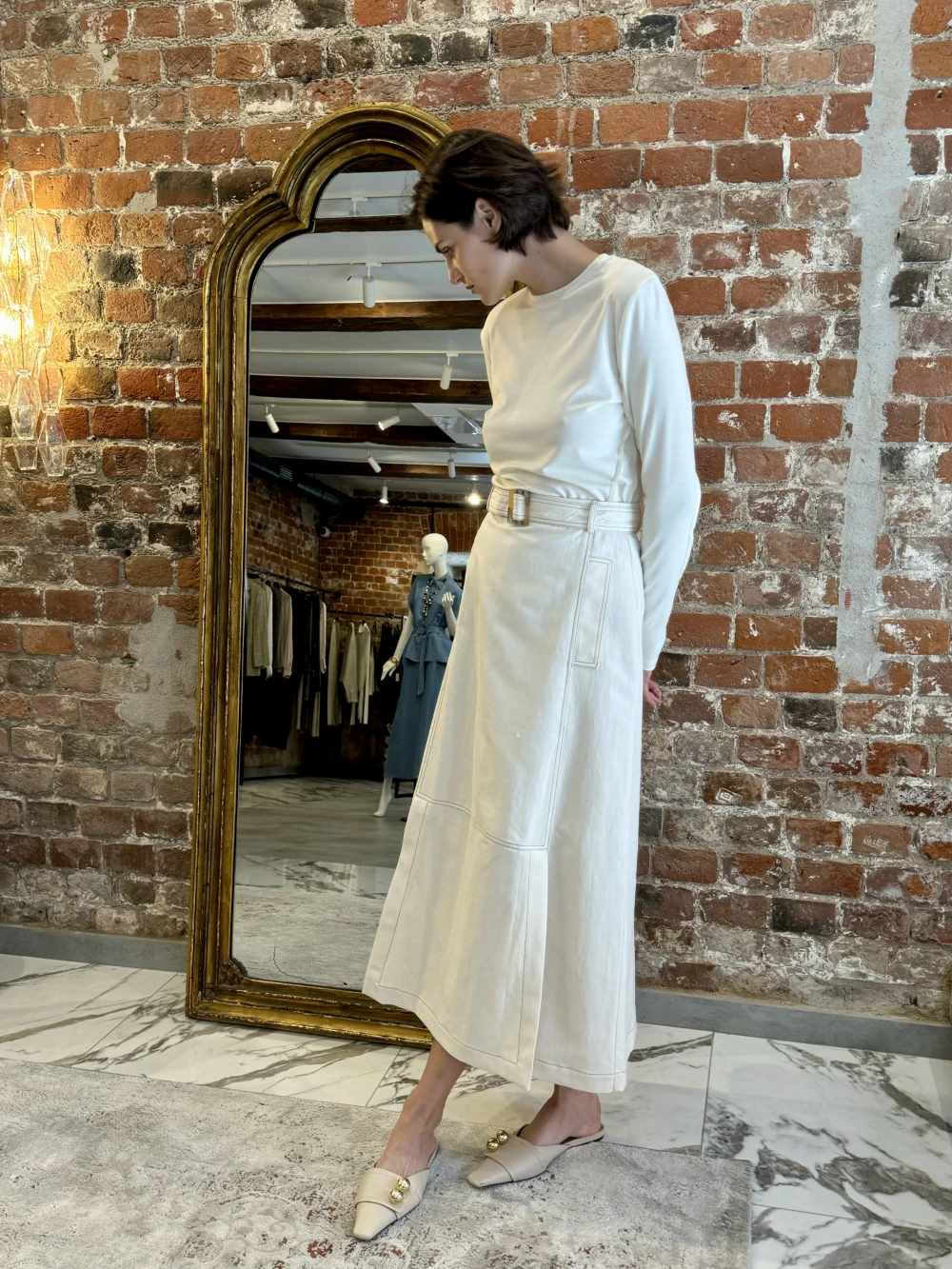 Лонгслив Devon (Цвет Молочный, Размер 44/S, Состав 95% вискоза, 5% эластан)