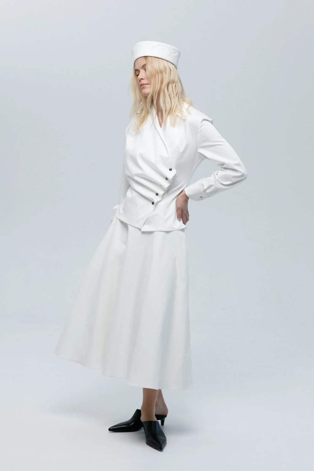 Блузка Base (Цвет Белый, Размер 44/S, Состав 65% Хлопок, 30% Полиэстер, 5% Эластан)