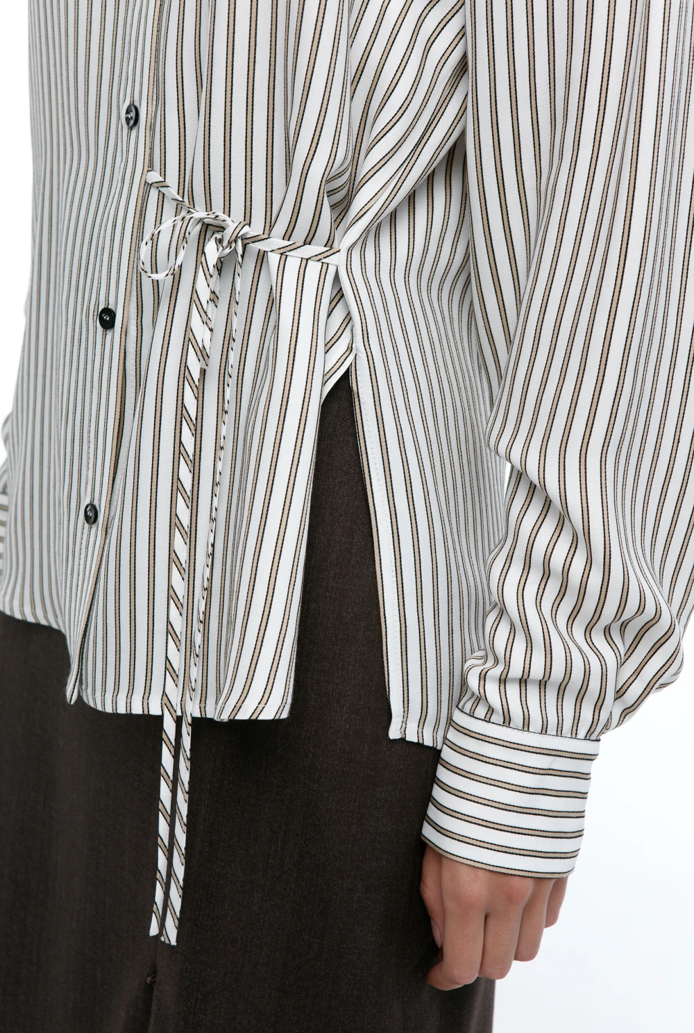 Рубашка Sash (Цвет Белый в полоску, Размер 44/S, Состав 54% Ацетат, 46% Вискоза)