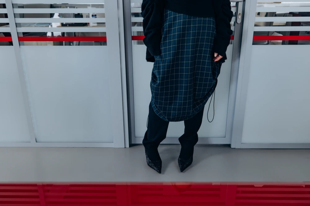 Юбка Vacation soon (Цвет Зелёный в клетку , Размер 44/S, Состав 100% хлопок)