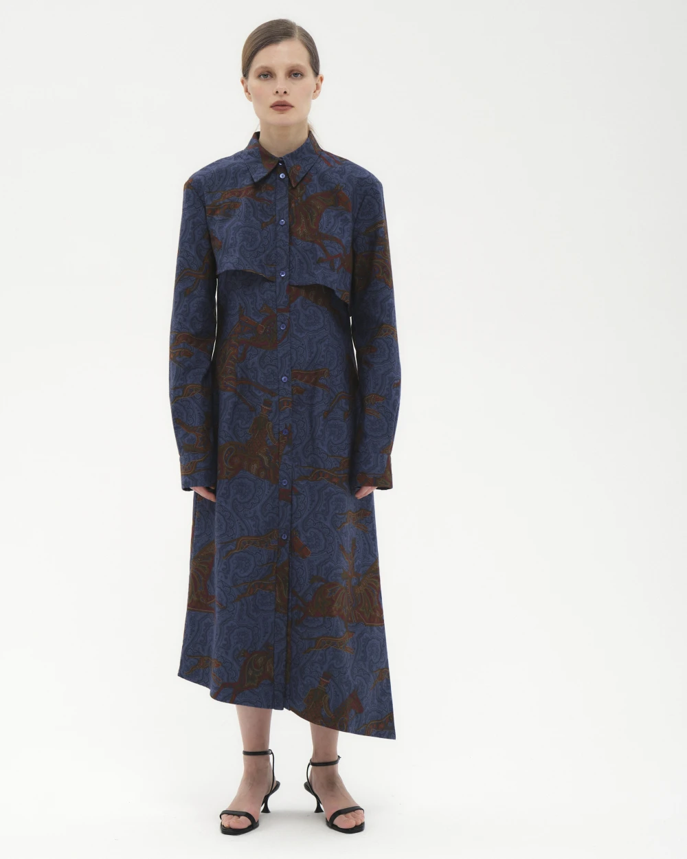 Платье Symphony (Цвет Синий с узором, Размер S, Состав 100% хлопок)