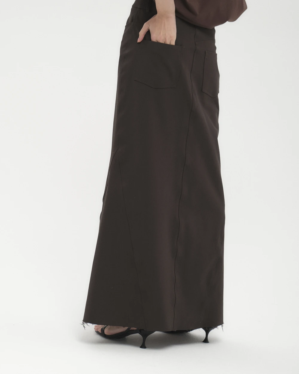 Юбка Como (Цвет Серо-коричневый, Размер XL, Состав 96% хлопок, 4% эластан)