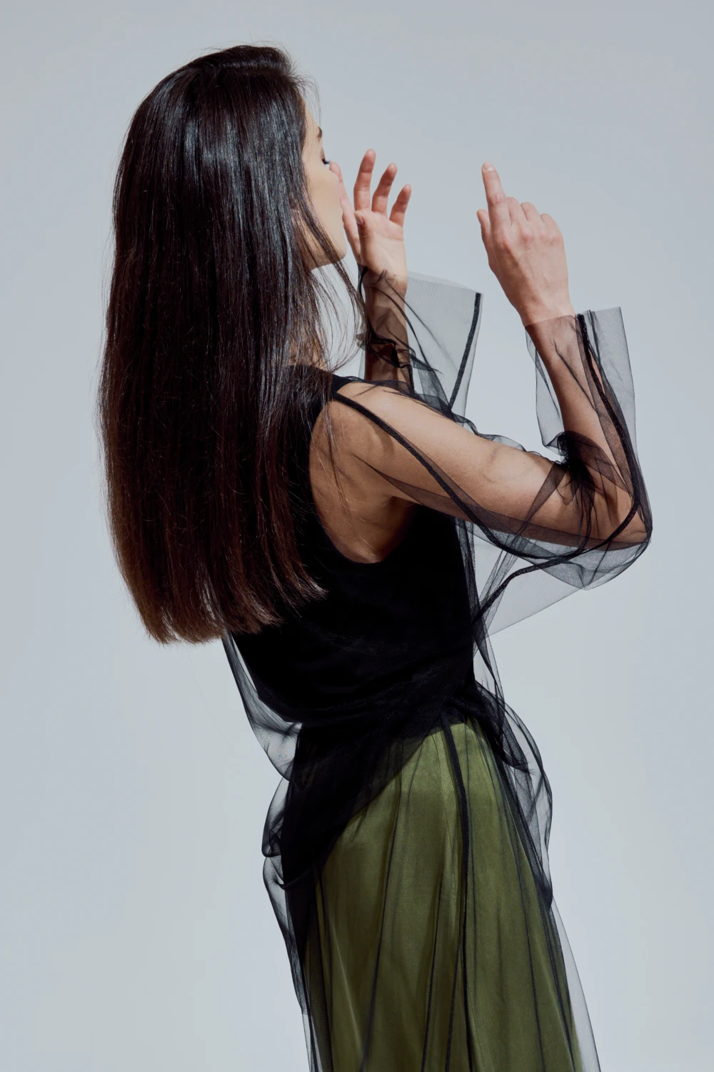 Юбка Ganna (Цвет Хаки, Размер 44/S, Состав 100% купро)