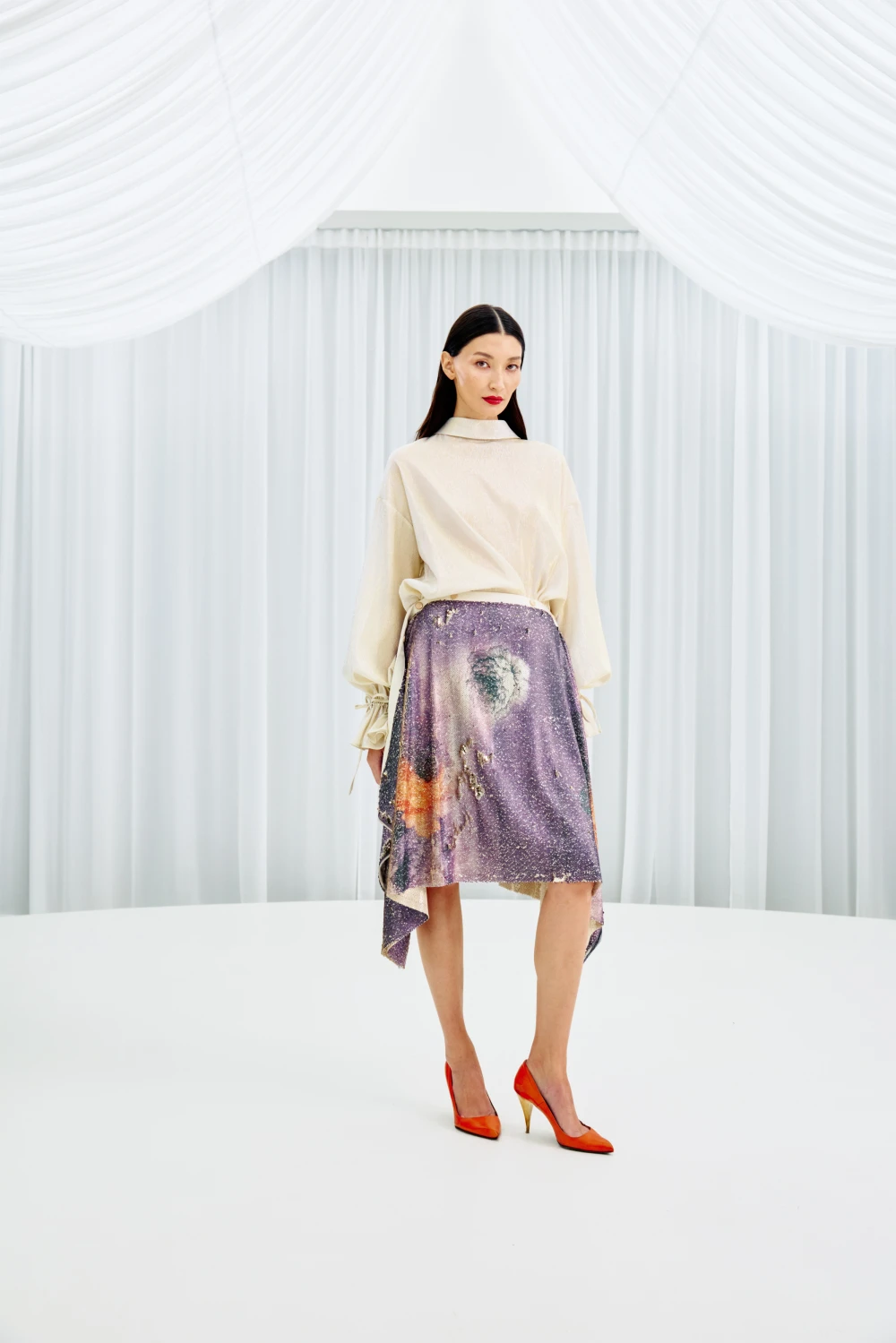 Юбка Winter Garden ( Цвет Фиолетовый с цветами )