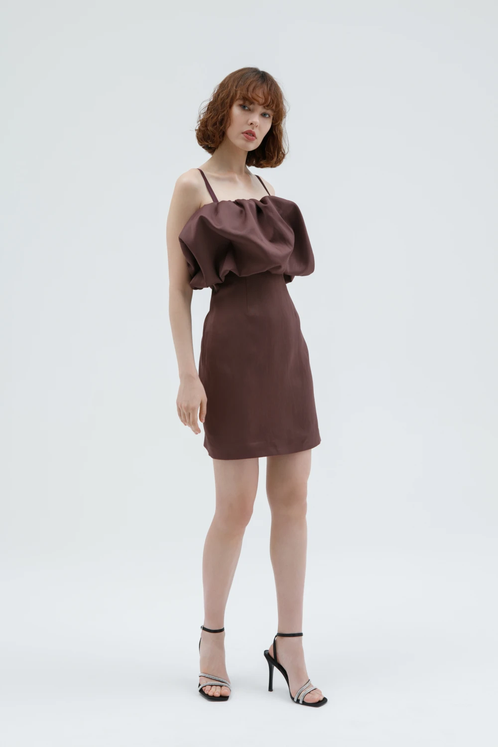 Платье Vanda (Цвет Марсала, Размер S, Состав 71% вискоза, 13% лён, 10% шерсть, 6% хлопок)