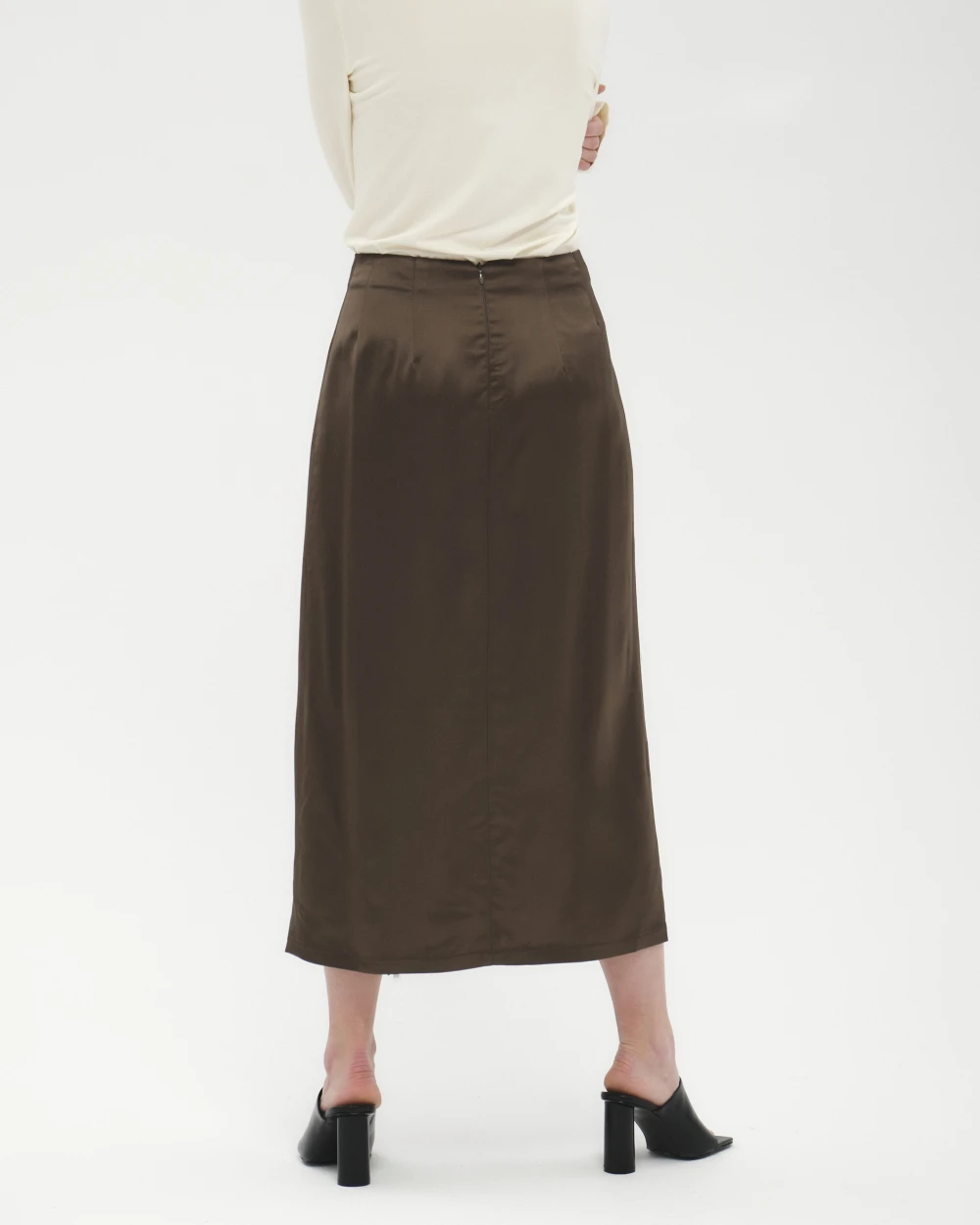 Юбка Solo (Цвет Хаки Атлас, Размер S, Состав 70% вискоза, 30% шерсть)