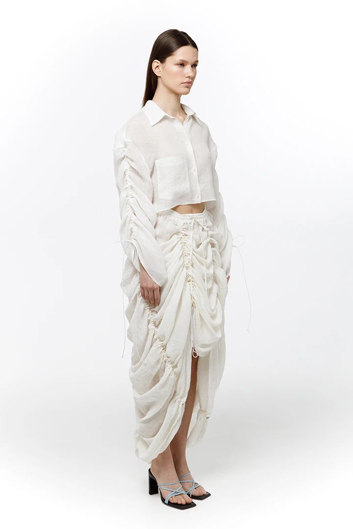 Рубашка Curtains (Цвет Белый, Размер 44/S, Состав 90% Лён,  10% Полиамид)