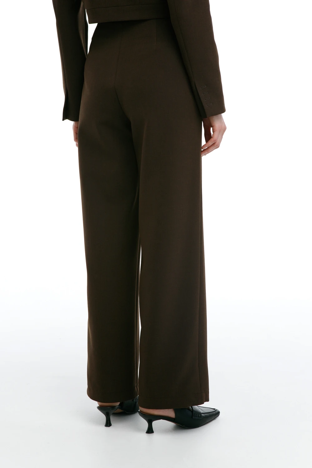 Брюки Pose (Цвет Коричневый, Размер 44/S, Состав 61% Поиэстер, 26% Вискоза, 7% Хлопок, 6% Эластан)