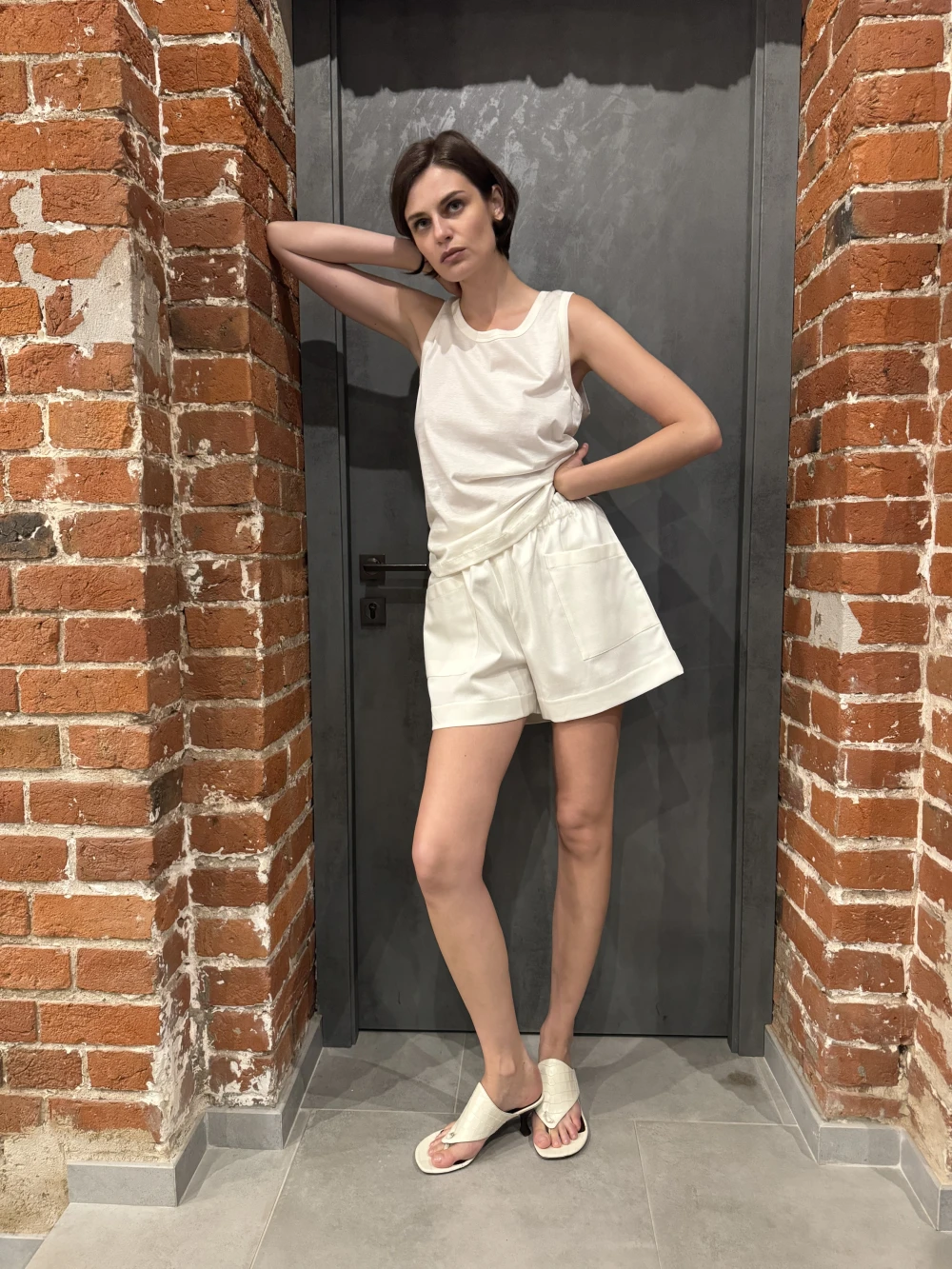 Шорты Cherry (Цвет Белый, Размер 44/S, Состав 97% хлопок, 3% эластан)