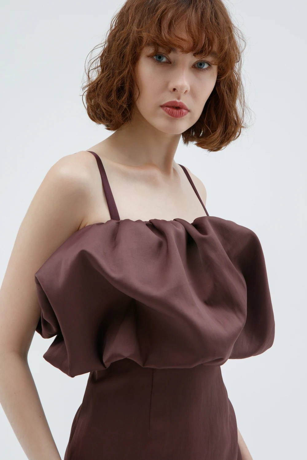 Платье Vanda (Цвет Марсала, Размер S, Состав 71% вискоза, 13% лён, 10% шерсть, 6% хлопок)