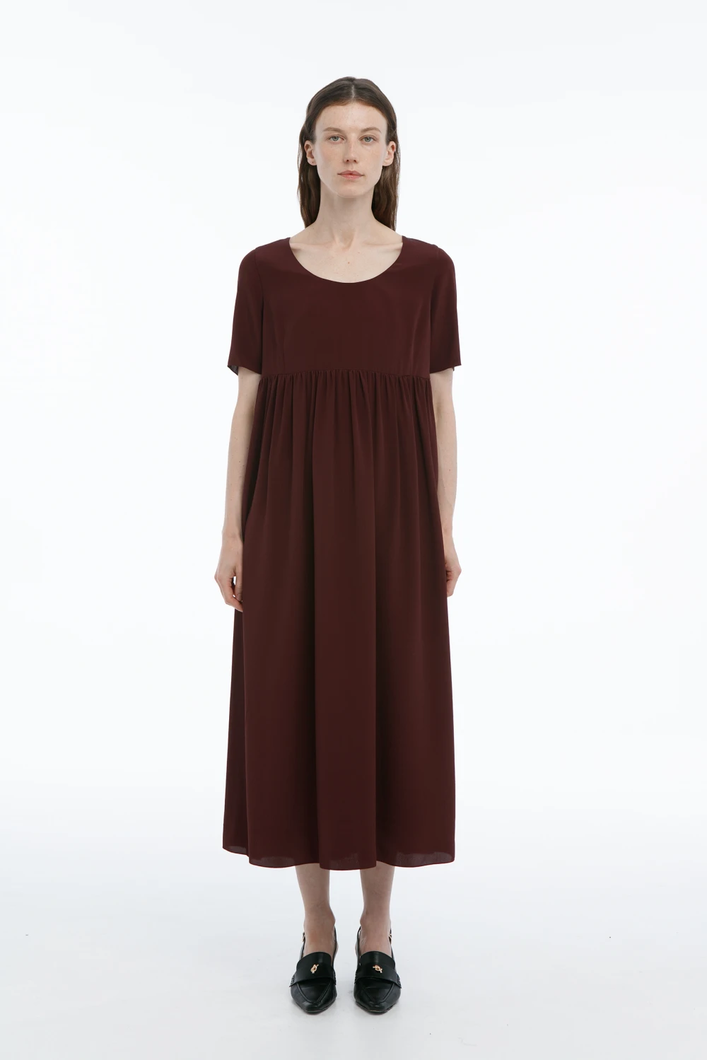 Платье Palm (Цвет Бордо, Размер 44/S, Состав 67%  Ацетат, 33% Шелк)