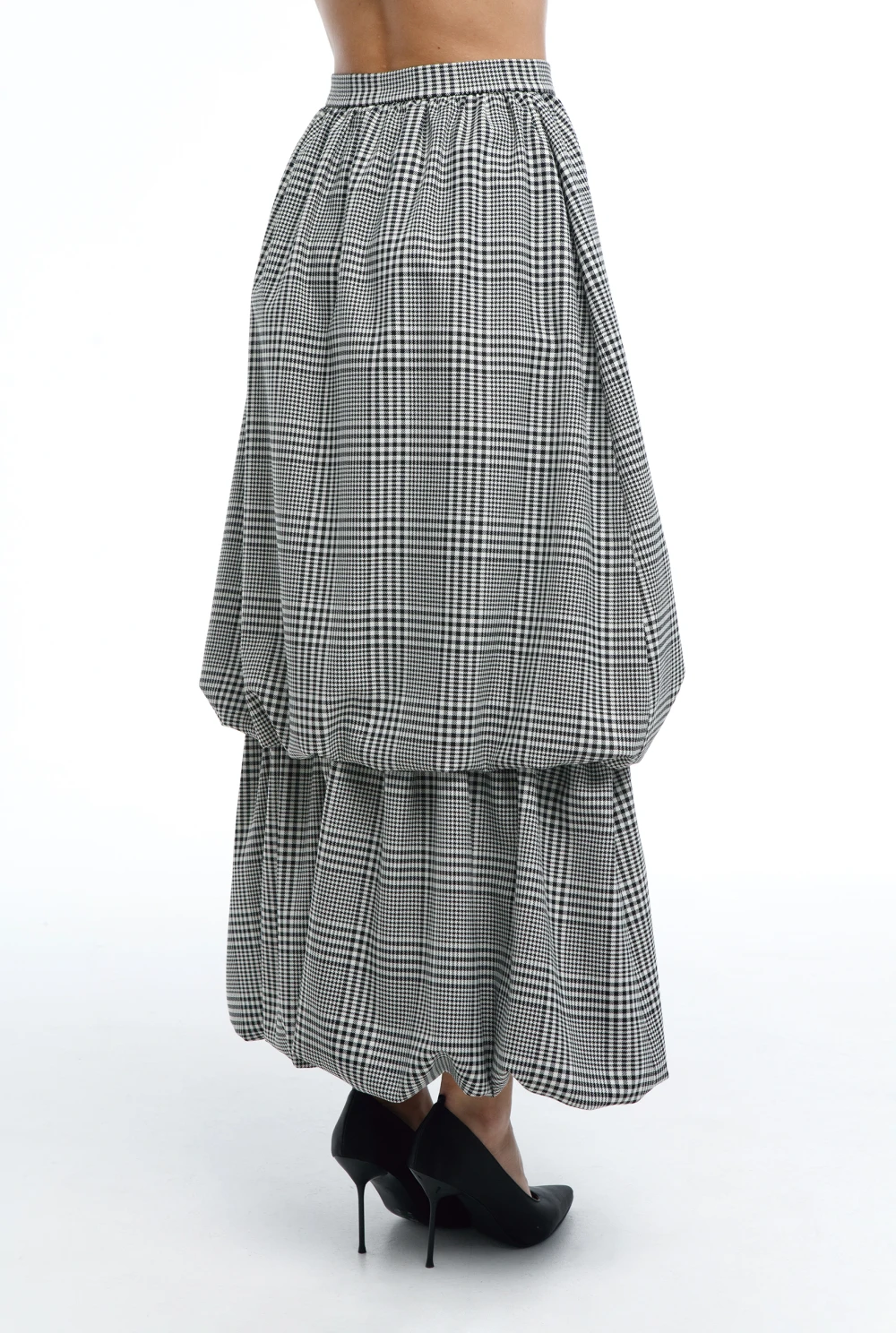 Юбка Cooperative (Цвет Чёрно-белая клетка, Размер 44/S, Состав 69% Полиэстер, 30% Вискоза, 1% Эластан)