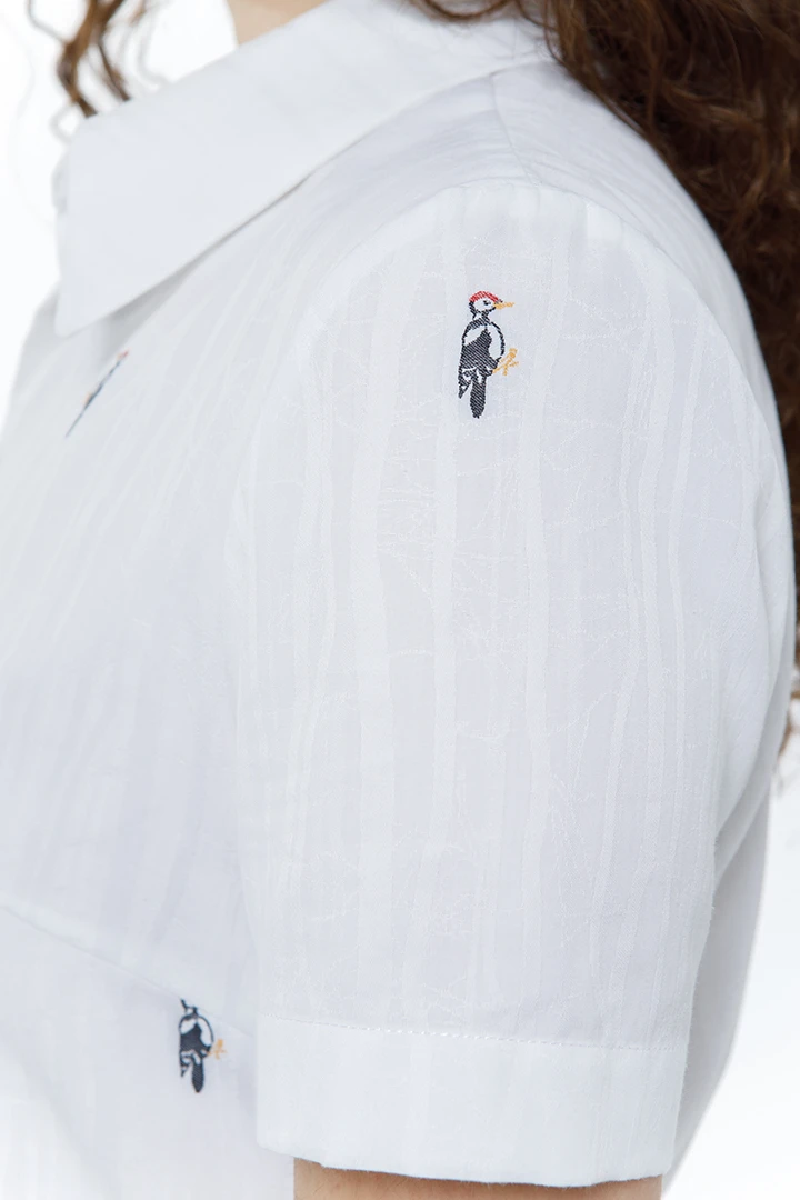 Блуза Olympus ( Цвет Белая с птицами )