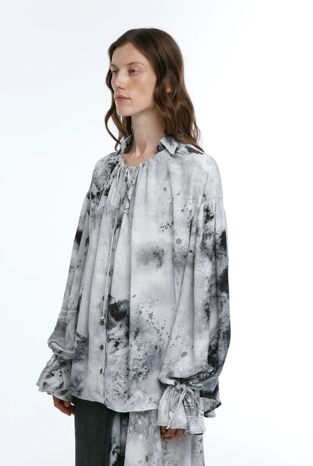 Блузка TGIF (Цвет Серый пятнистый, Размер 44/S)