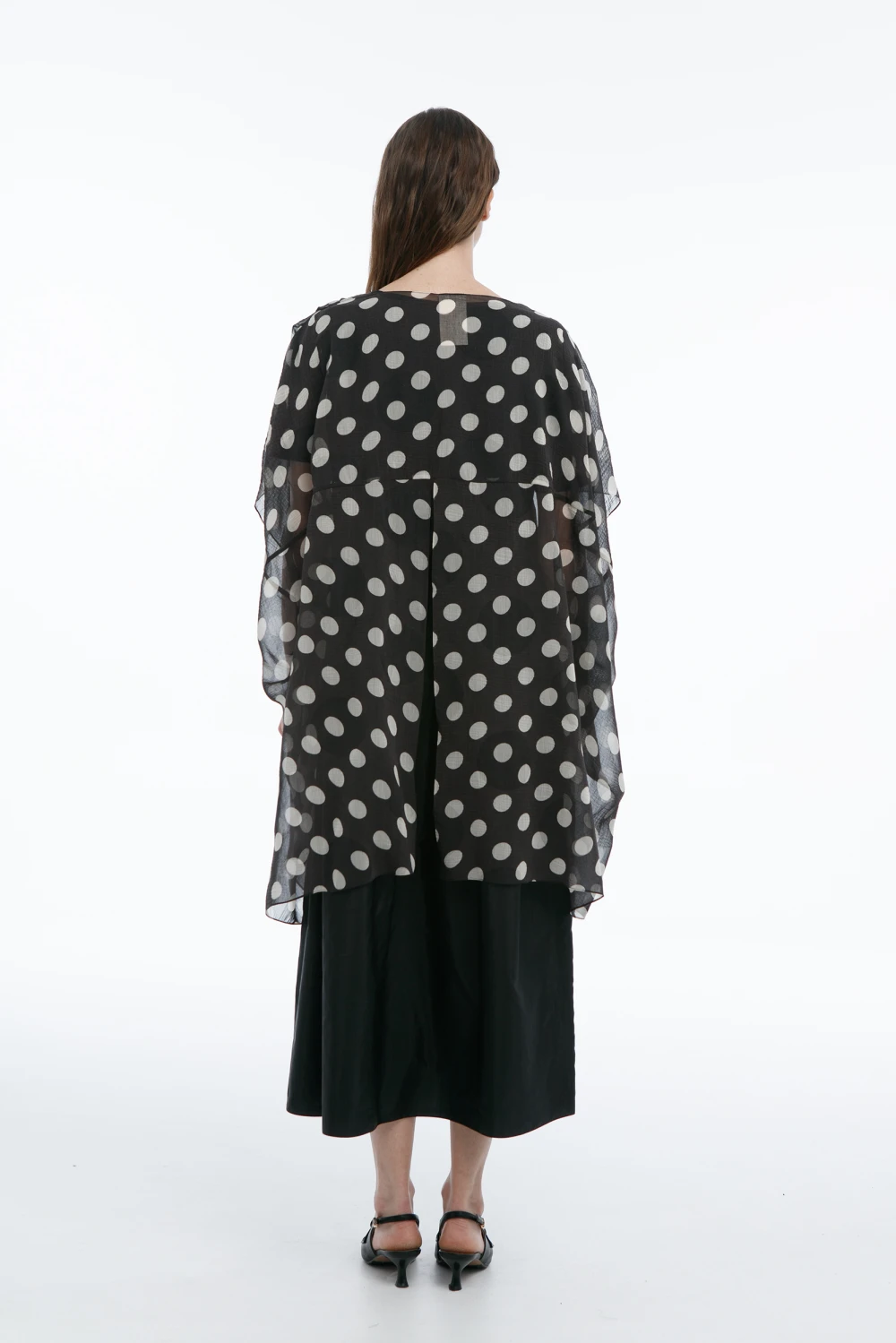 Накидка Willow (Цвет Чёрный в горох, Размер 44/S, Состав 78% Хлопок, 22% Шёлк)