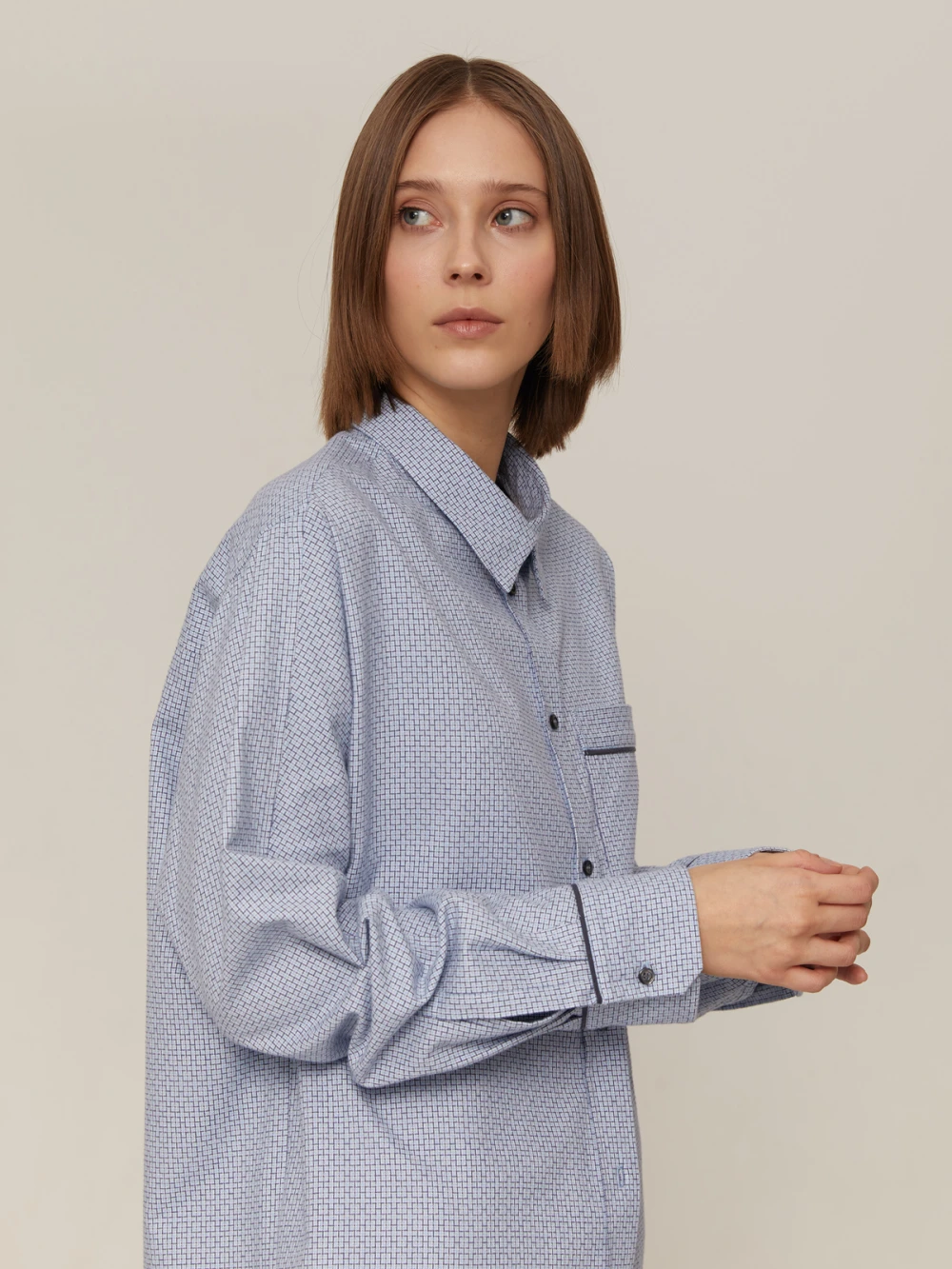 Костюм Atra (Цвет Голубой с узором/серый, Размер S, Состав 100% хлопок)