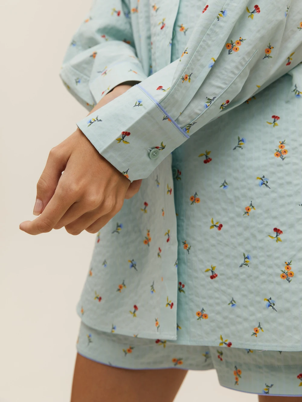 Костюм Atra (Цвет Мятный в цветок, Размер S, Состав 100% хлопок)