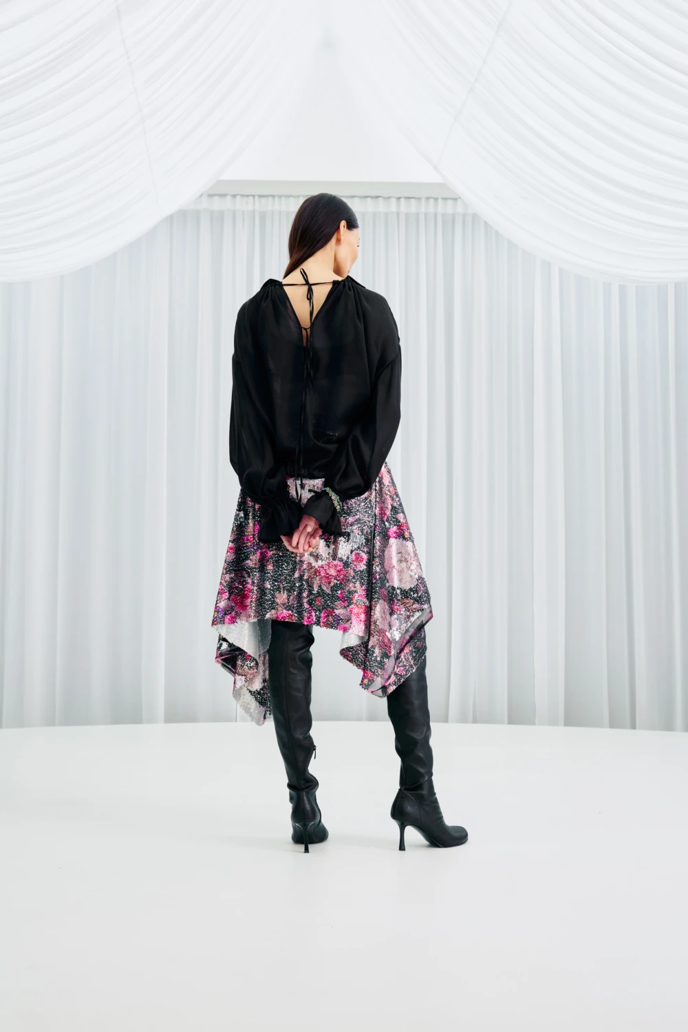 Юбка Winter Garden ( Цвет Чёрный с цветами )