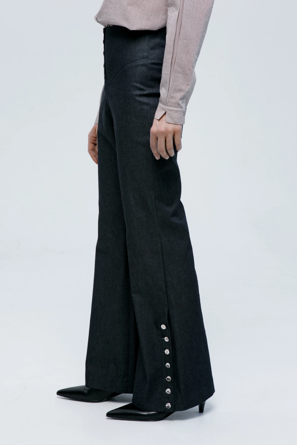 Брюки Bootcut (Цвет Тёмно-синий, Размер 44/S, Состав 98% хлопок, 2% эластан)