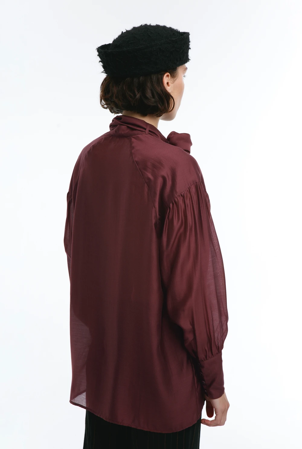 Блузка Grace (Цвет Бордо, Размер 44/S, Состав 80% Тенсел, 20% Полиэстер)