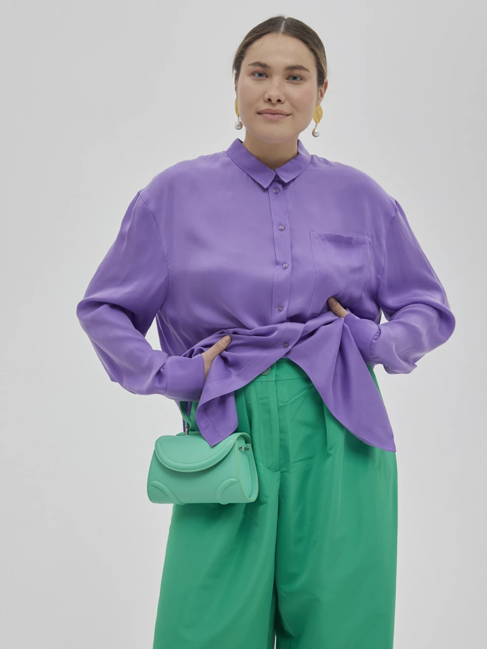 Рубашка Ruana (Цвет Фиолетовый, Размер S, Состав 65% купро, 35% вискоза)