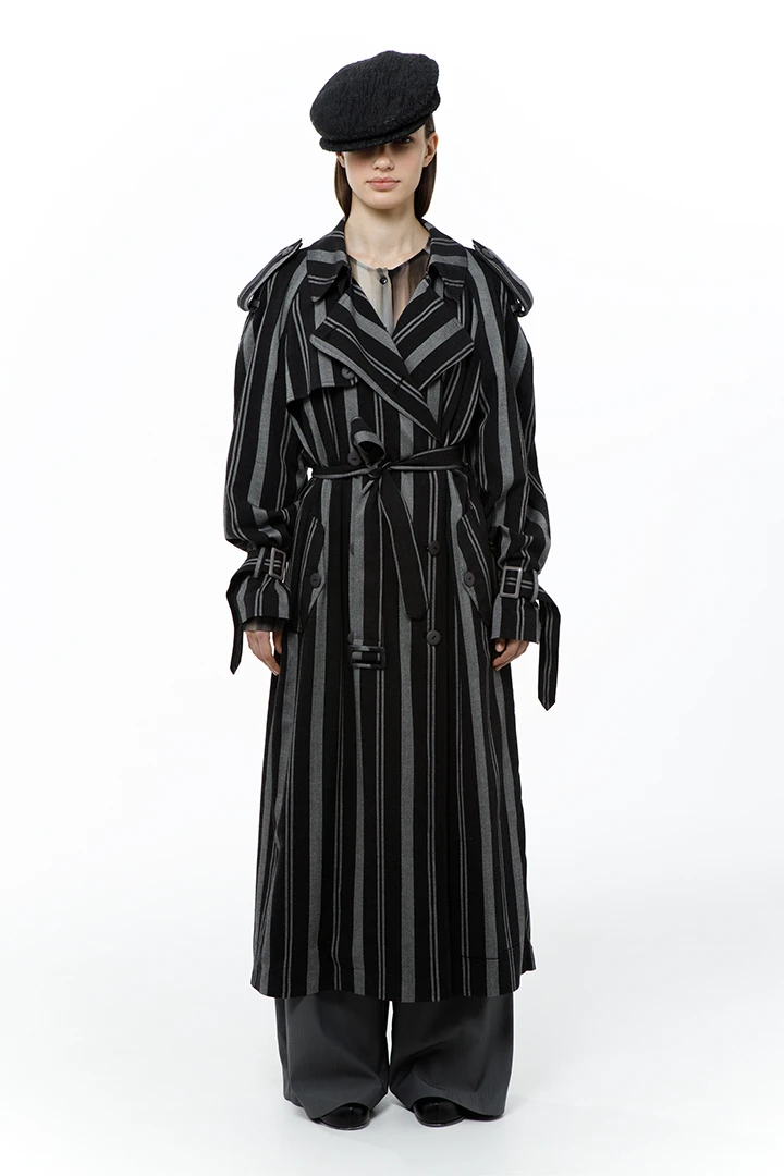 Тренч ARTS ( Цвет Серый в полоску )