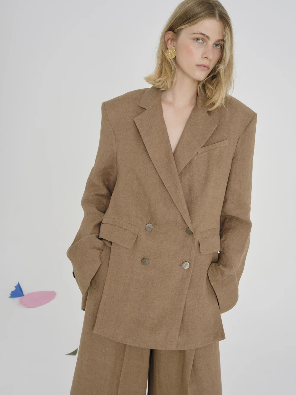 Жакет Nani (Цвет Кофейный, Размер 44/S, Состав 100% лён)