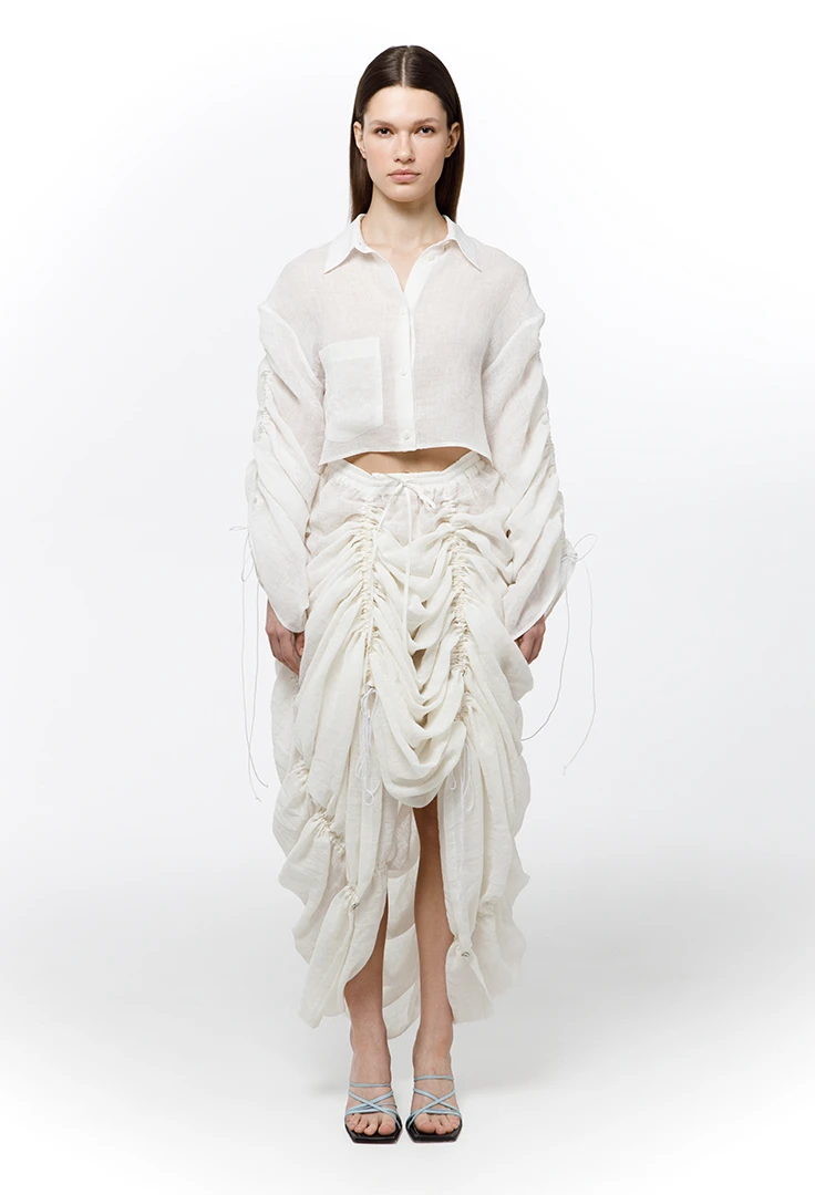 Рубашка Curtains (Цвет Белый, Размер 44/S, Состав 90% Лён,  10% Полиамид)