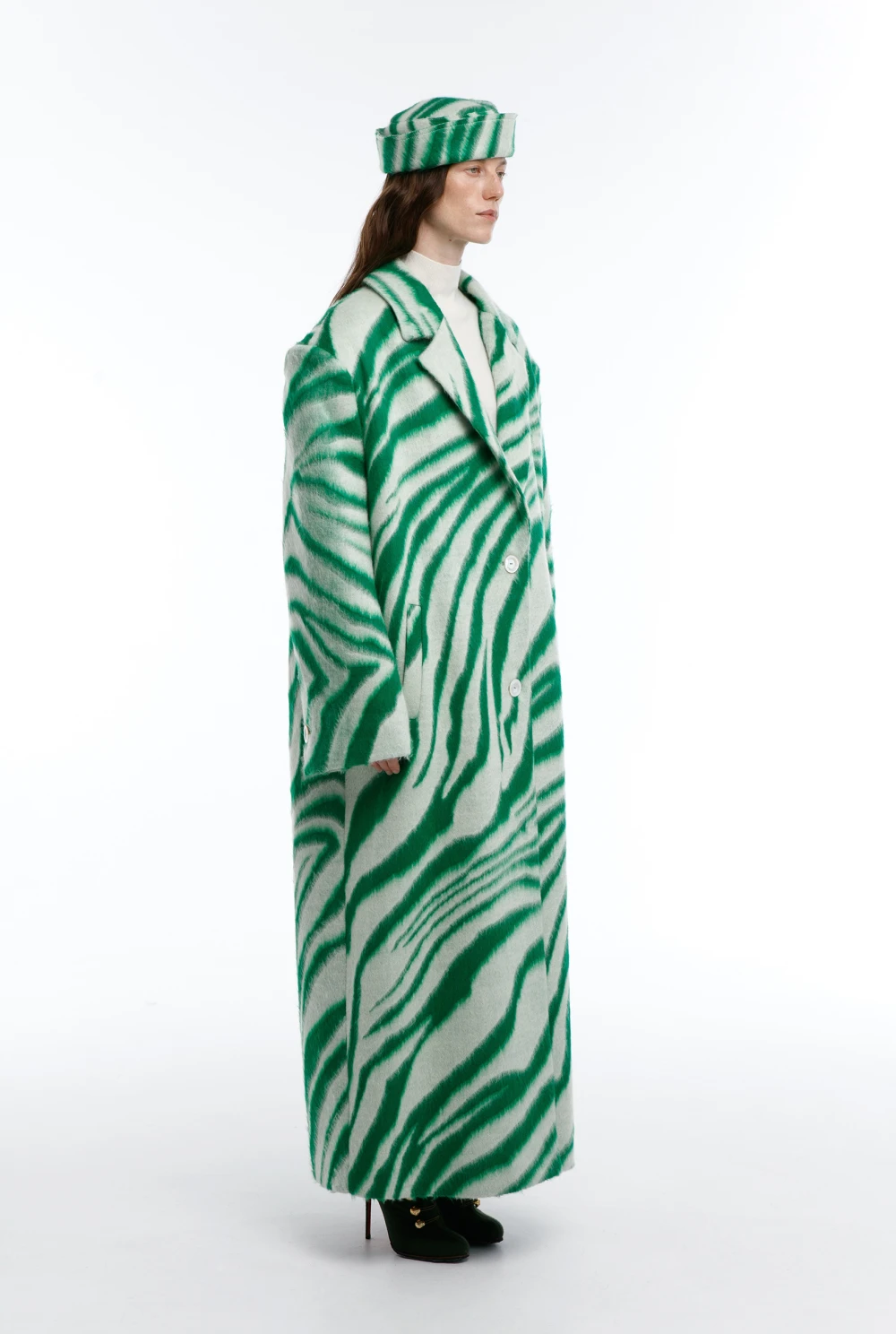 Пальто Forte-2 (Цвет Зелёный тигр, Размер S-M, Состав 100% шерсть)