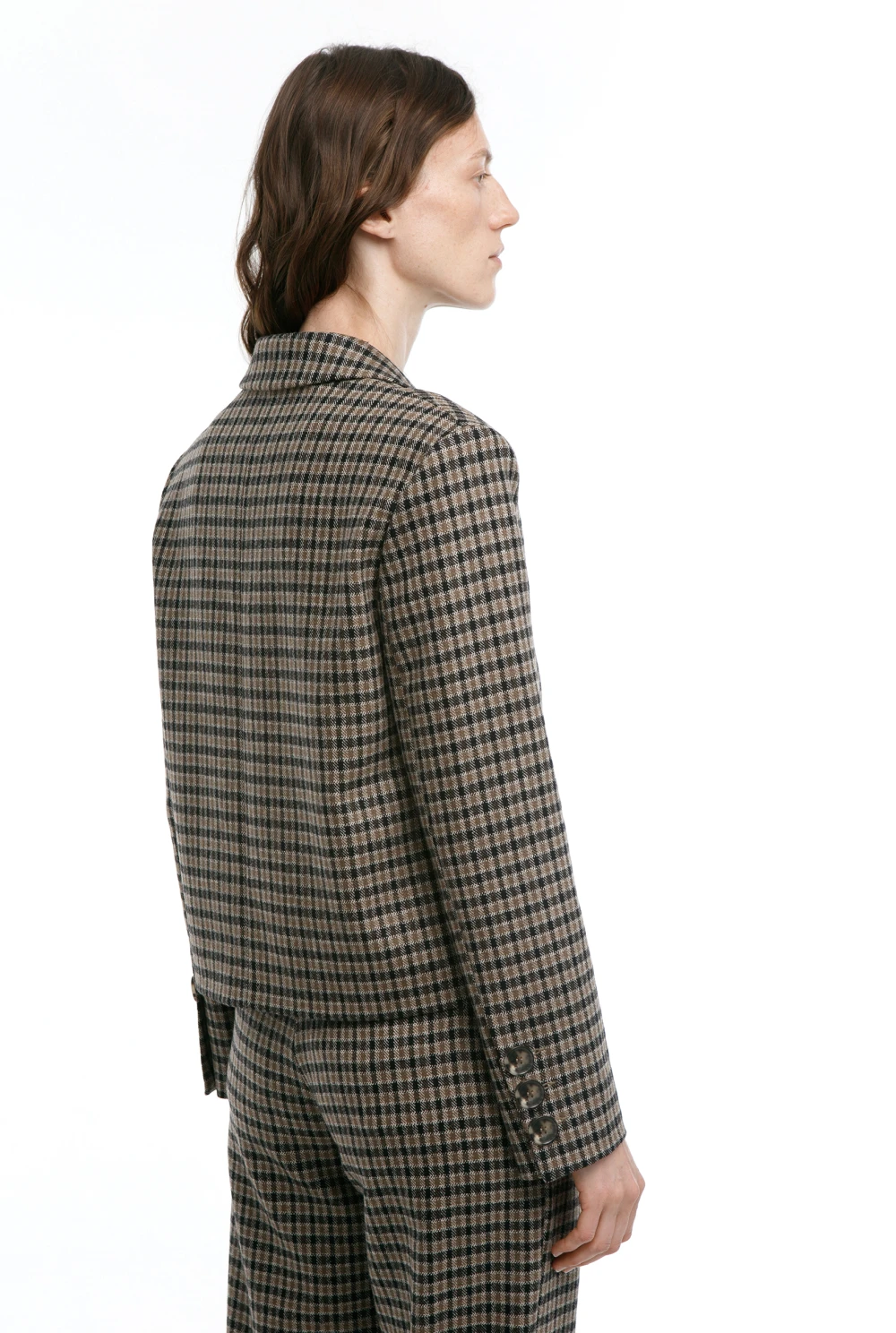 Жакет FOLK ( Цвет Коричнево-оливковая клетка )