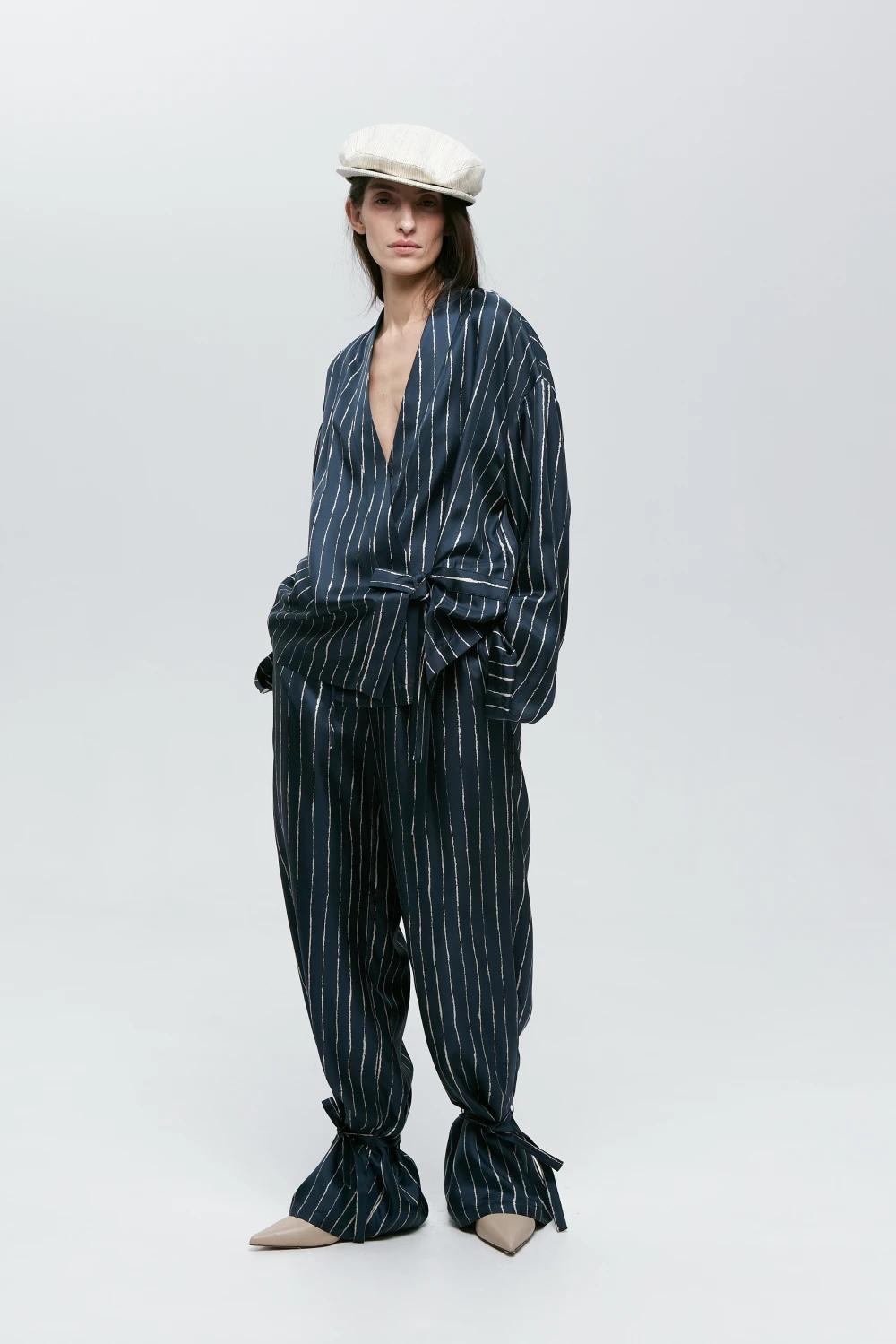 Жакет Ra (Цвет Синий в полоску, Размер 44/S, Состав 100% шёлк)