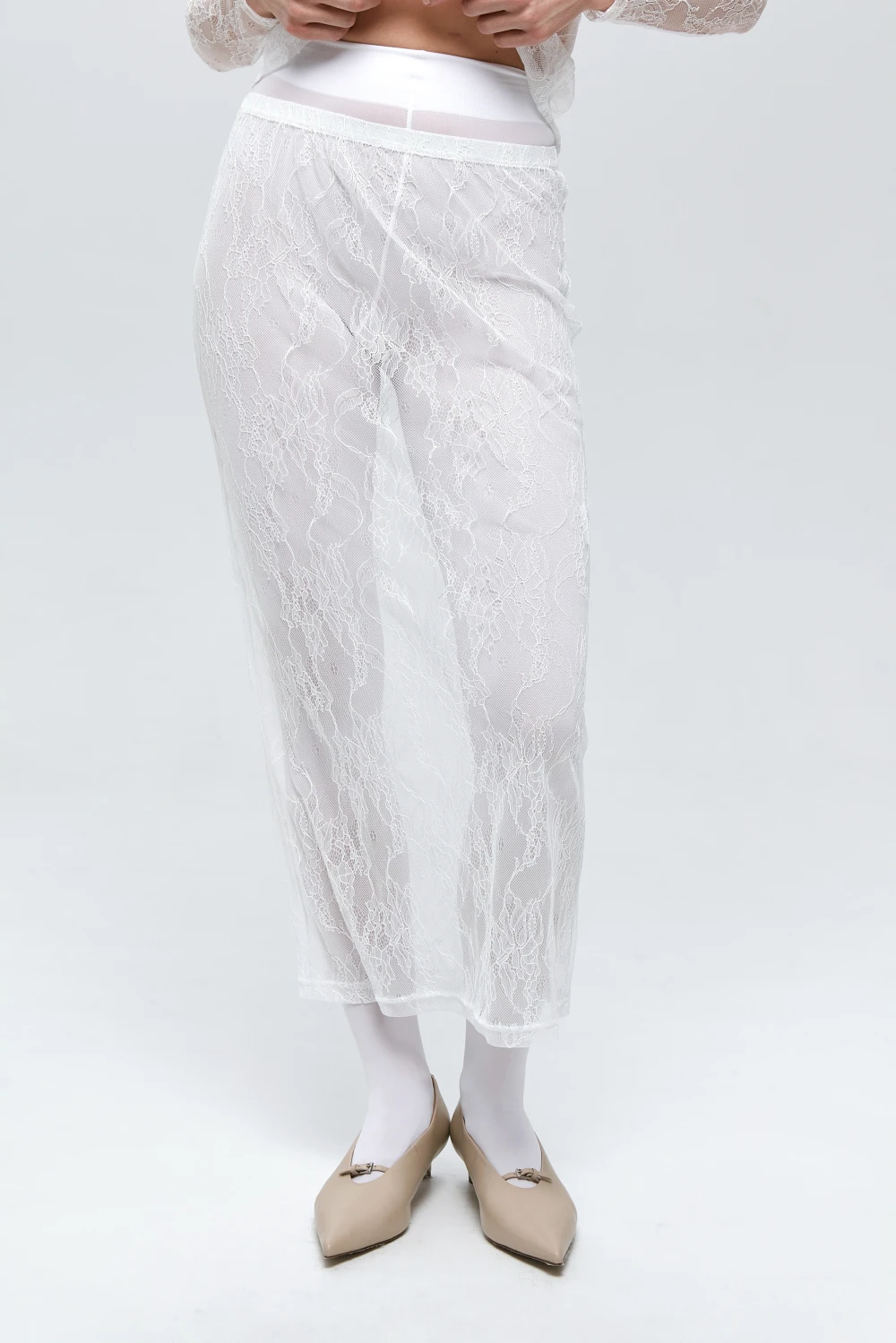 Юбка Chervonec (Цвет Белое-кружево, Размер 44/S, Состав 100% нейлон)