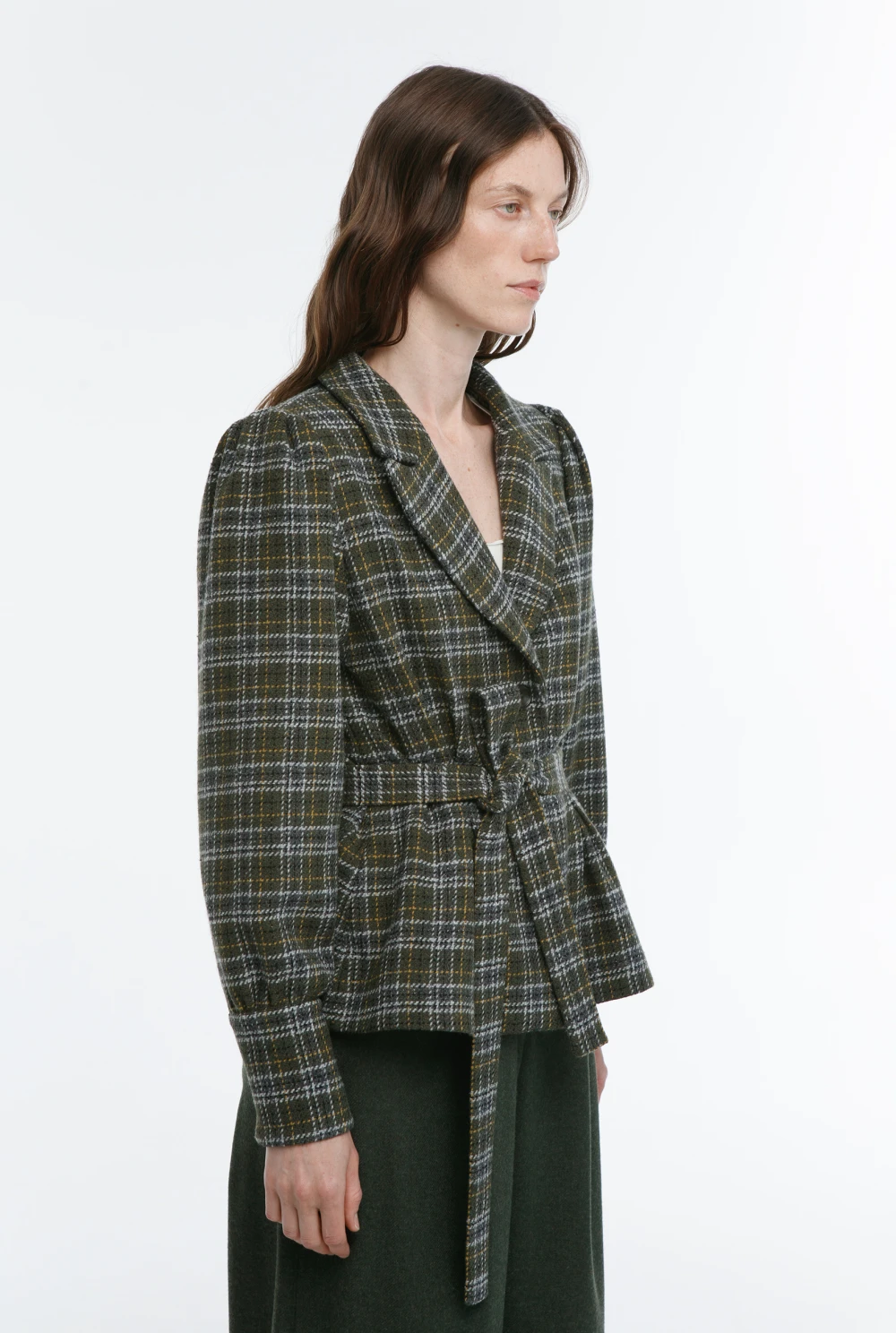 Жакет Highbland (Цвет Зелёный в клетку , Размер 44/S, Состав 33% акрил, 30% полиэстер, 24% шерсть, 9% вискоза, 4% шелк)