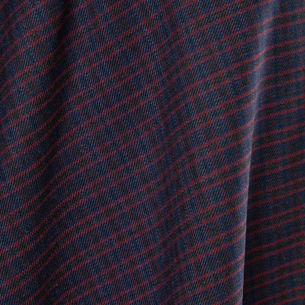 Юбка B2B (Цвет Тёмно-синий в клетку, Размер 44/S, Состав 55% полиэстер, 
43% шерсть, 
2% эластан)