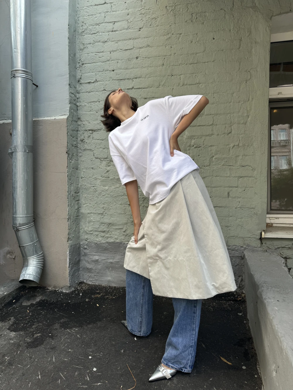 Юбка Moreen (Цвет Фактура Серый, Размер 44/S, Состав 100% хлопок)