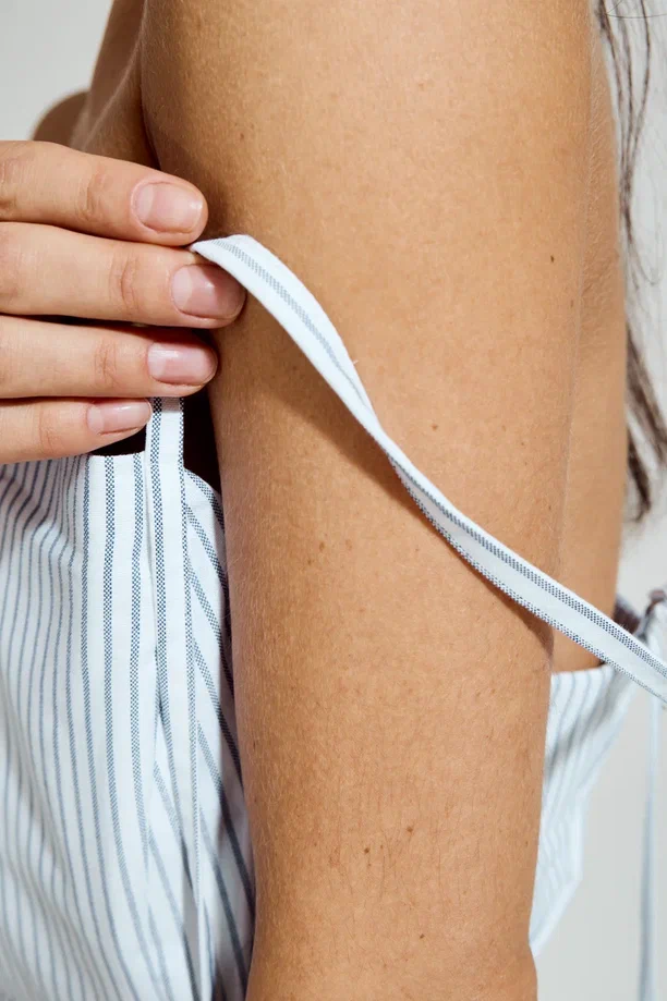 Платье Assol (Цвет Белый в синюю полоску, Размер 44/S, Состав 100% хлопок)