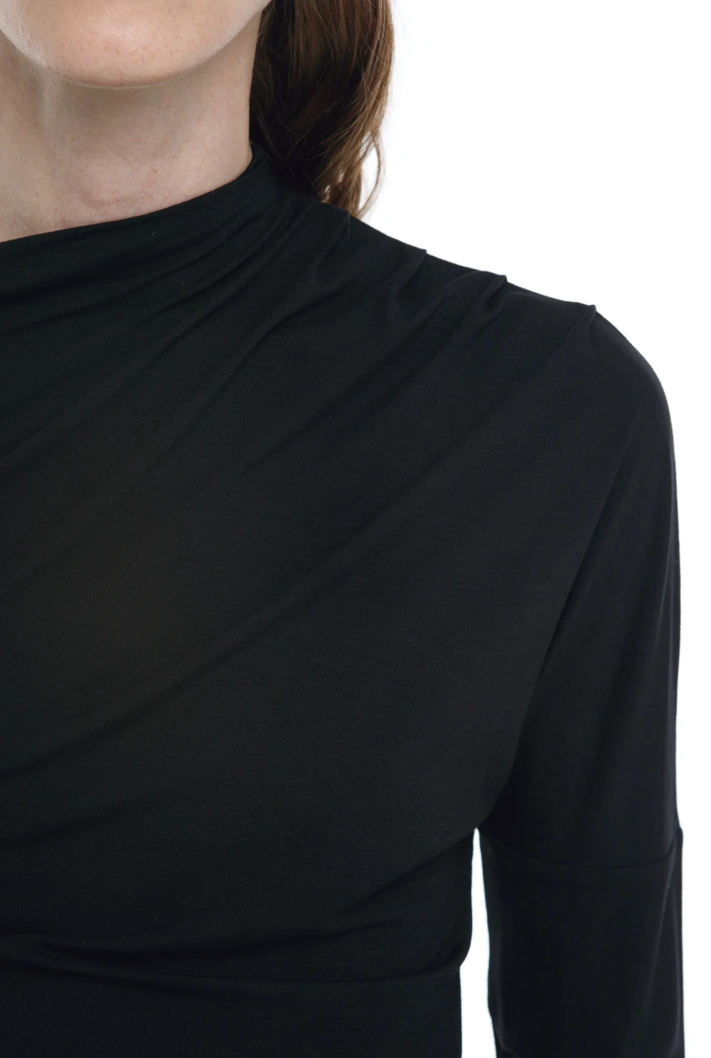 Лонгслив Drape (Цвет Чёрный, Размер 44/S, Состав 95% хлопок, 5% эластан)