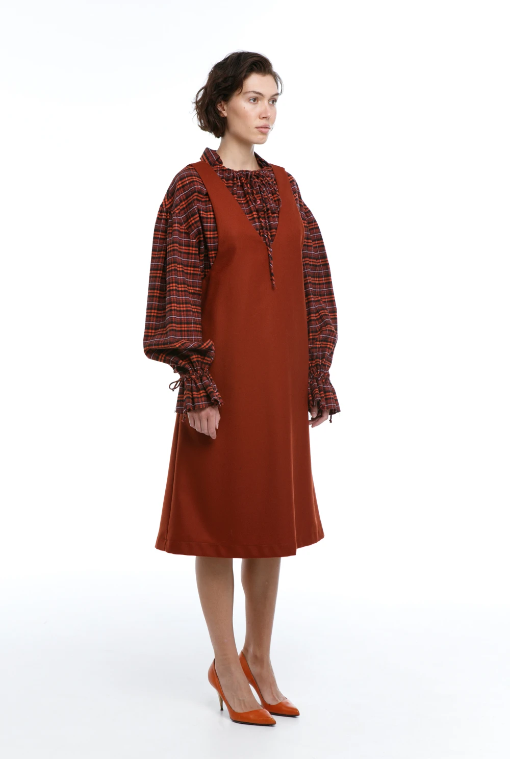 Платье V-dress (Цвет Терракот, Размер 44/S, Состав 100% шерсть)