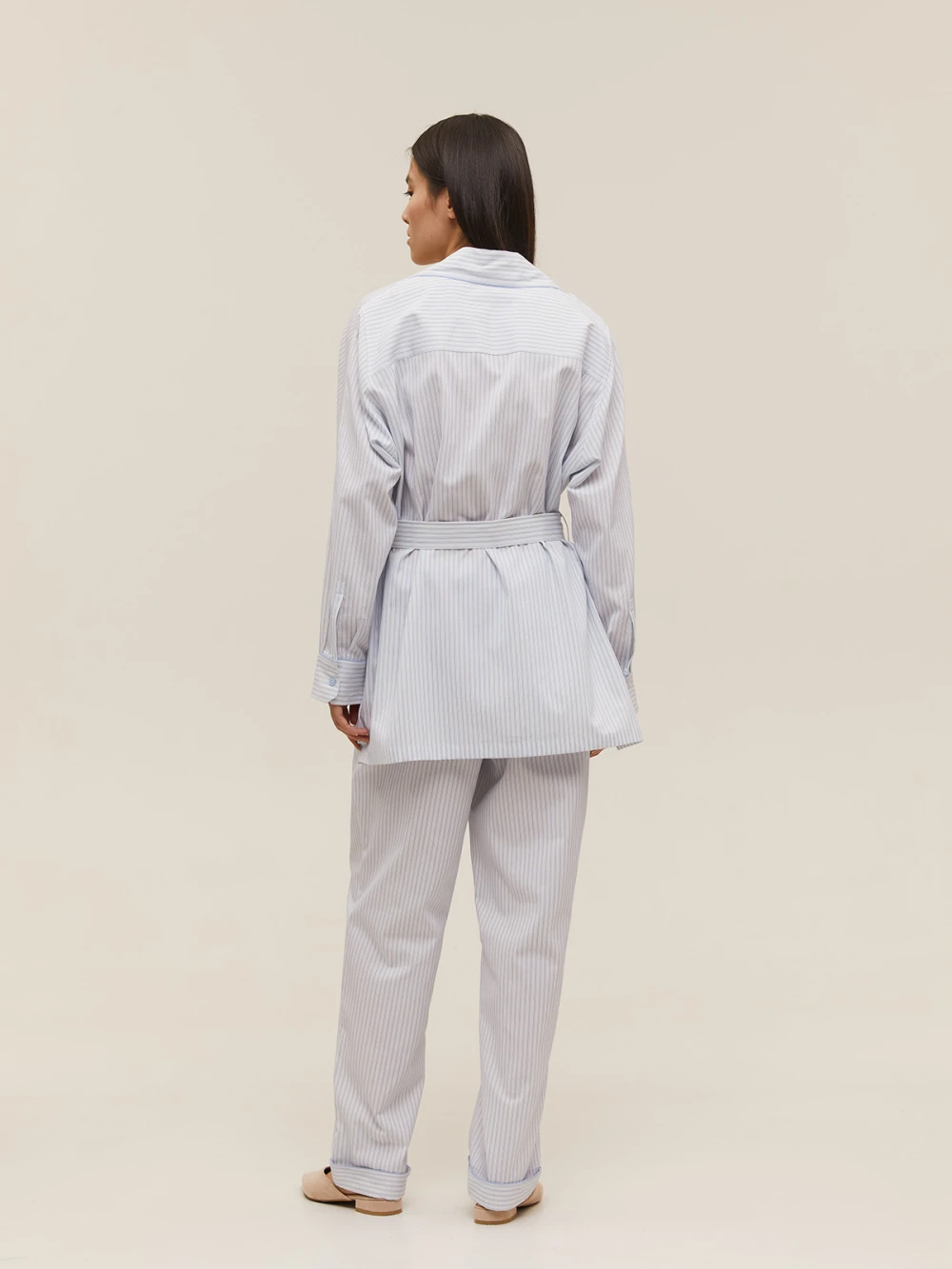 Костюм Aysha (Цвет Белый в полоску, Размер S, Состав 100% хлопок)