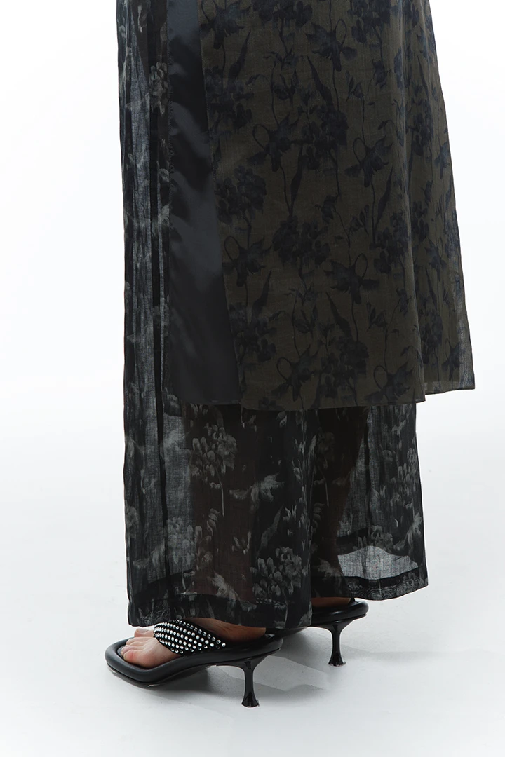 Юбка Literature 2 (Цвет Коричневый с принтом, Размер 44/S, Состав 100% рами)