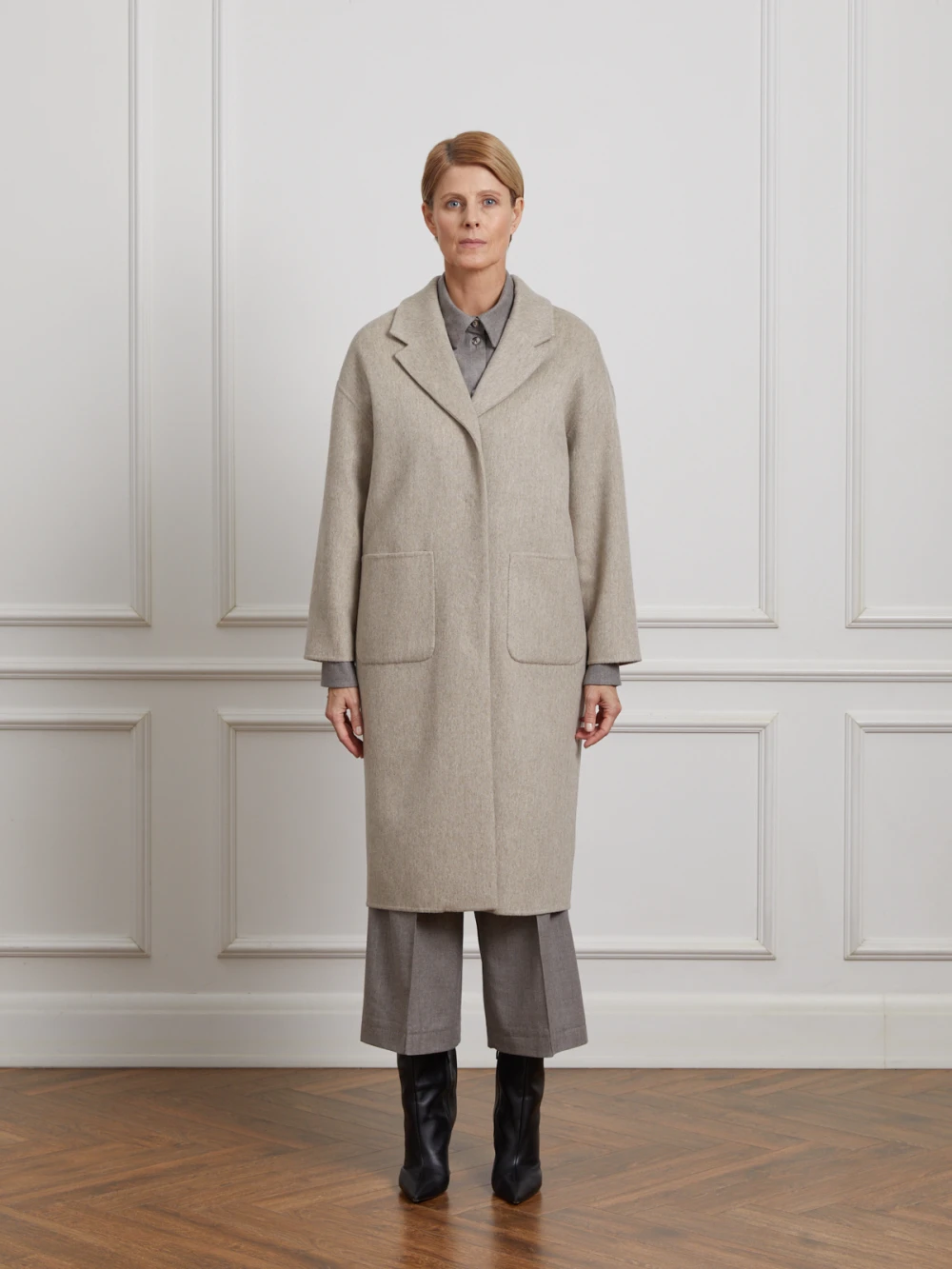 Пальто Lumba (Цвет Бежевый/Молочный, Размер S, Состав 90% шерсть, 10% кашемир)