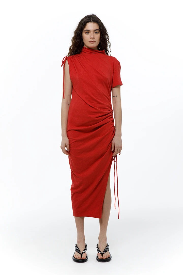 Платье Always Late (Цвет Коралл, Размер 44/S, Состав 100%  хлопок)